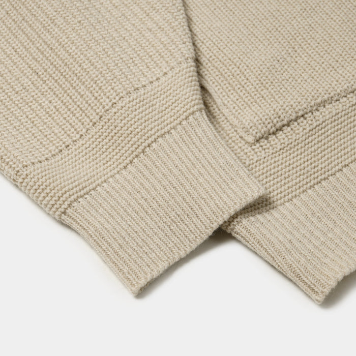 Frizmworks Heavy Wool Round Cardigan - Cream