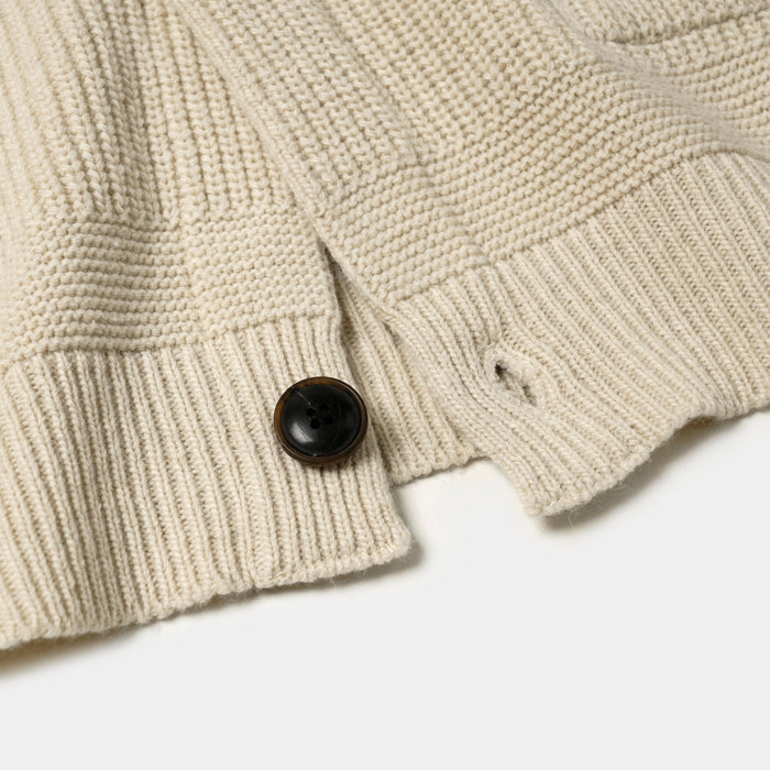 Frizmworks Heavy Wool Round Cardigan - Cream