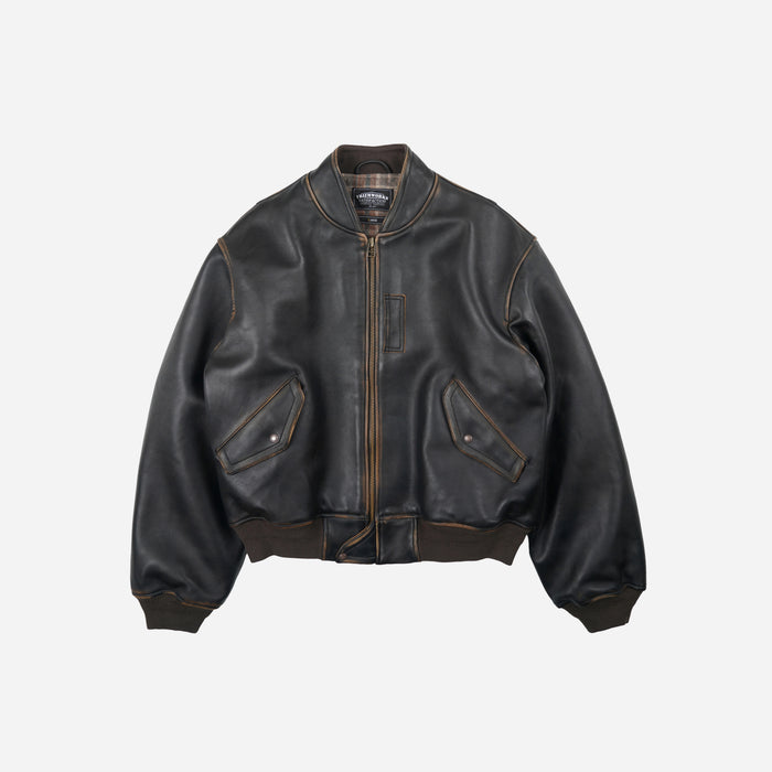 Frizmworks Lambskin Flight Jacket - Washed Brown