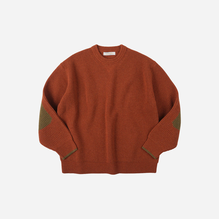 Frizmworks Patch Round Pullover Knit - Brick