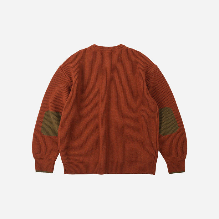 Frizmworks Patch Round Pullover Knit - Brick