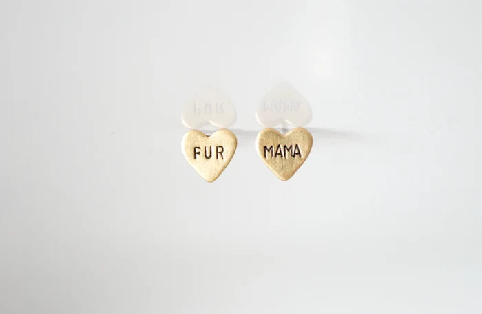 Fur Mama Heart Earrings