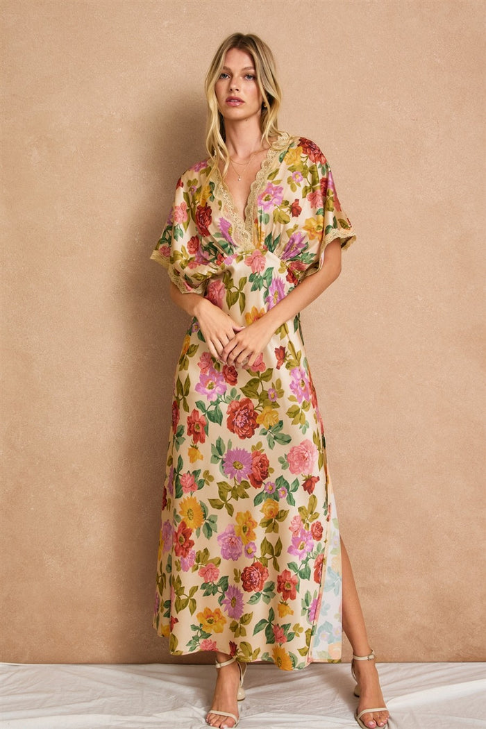 Gift Of Love Lace Blouson Maxi Dress