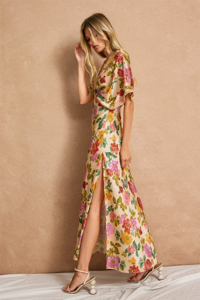 Gift Of Love Lace Blouson Maxi Dress