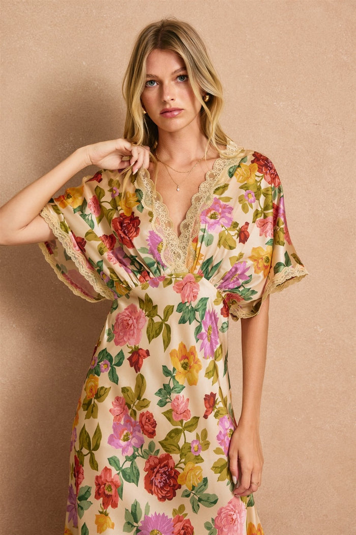 Gift Of Love Lace Blouson Maxi Dress