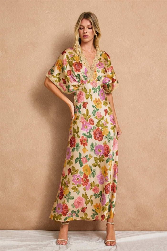 Gift Of Love Lace Blouson Maxi Dress