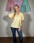 Gingham Scalloped Hem Top