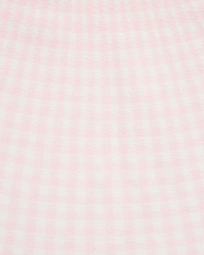Gingham Sweater Knit Skirt Set with Headband in Pink