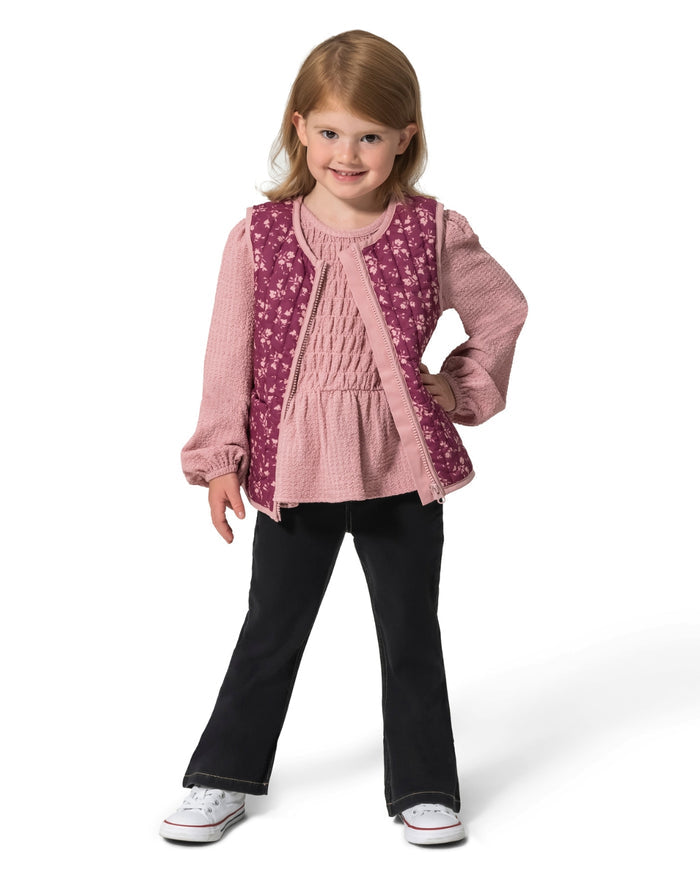 Girls' Top, Pant And Vest Set