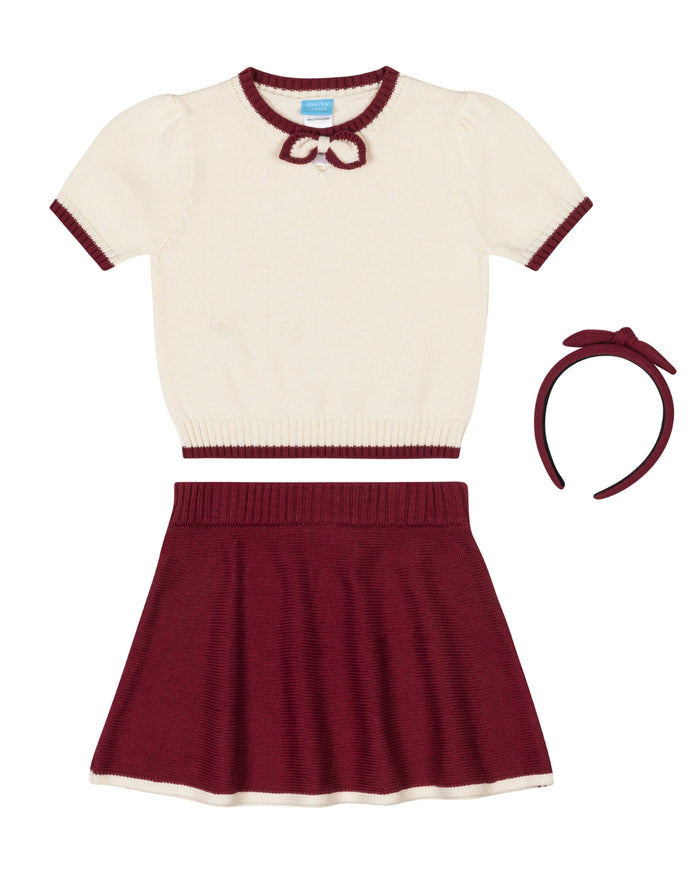 Girls' Top, Skirt And Headband Set