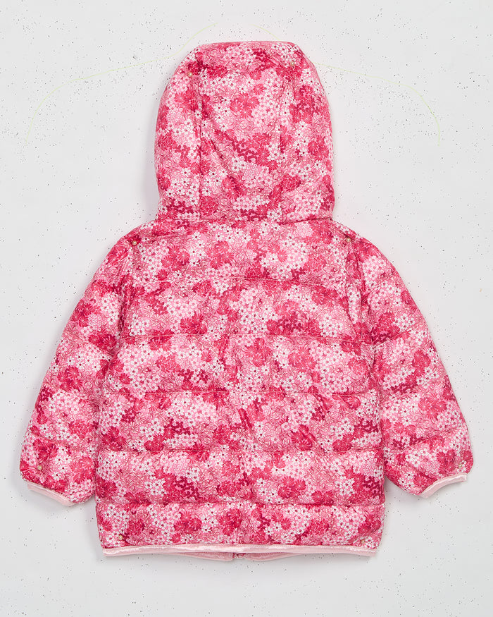 Girls Zip Up Printed Coat