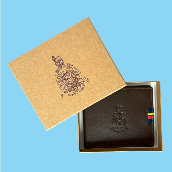 Globe & Laurel Embossed Leather Wallet - BROWN