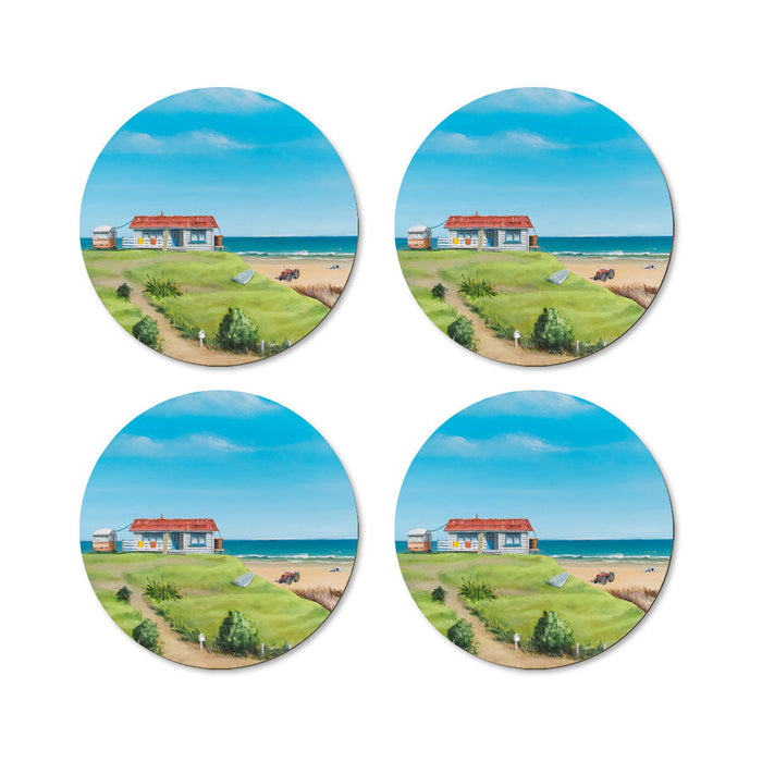 100% New Zealand Graham Young Coaster Set/4 – Bach On The Hill | Koop.co.nz