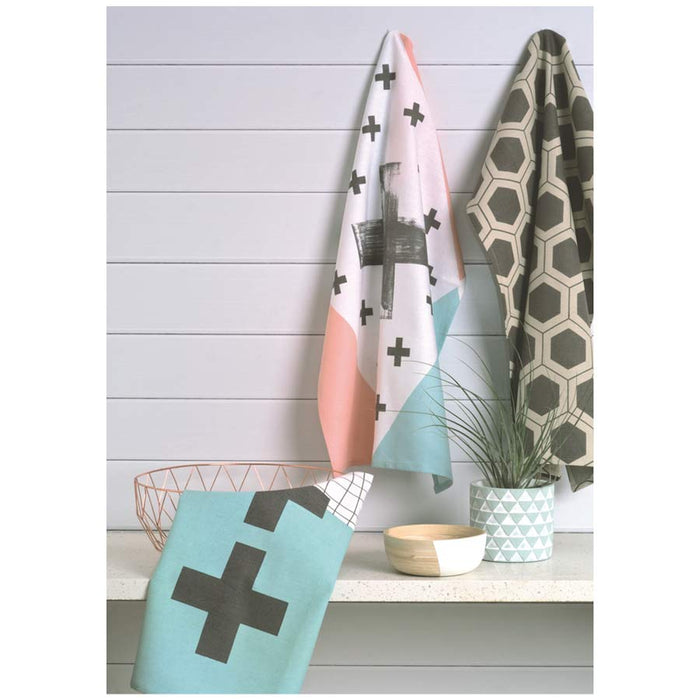 Jason Grey Solid Hexagon Tea Towel | Koop.co.nz