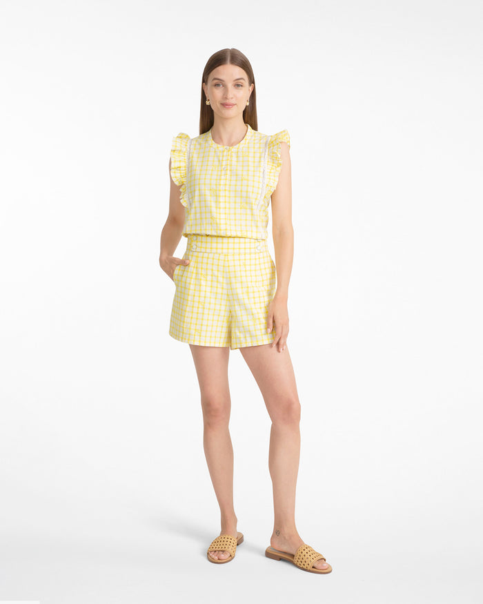Grid Print Top