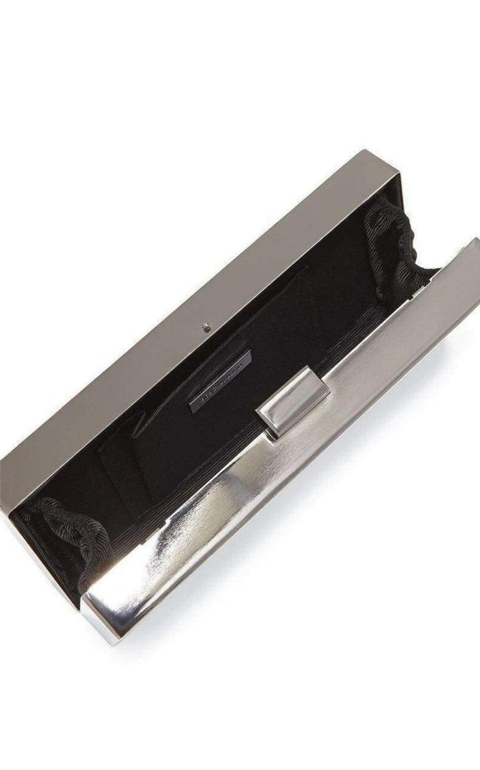 BCBGMAXAZRIA Gunmetal Ariana Rock Crystal Hard Clutch - Runway Catalog