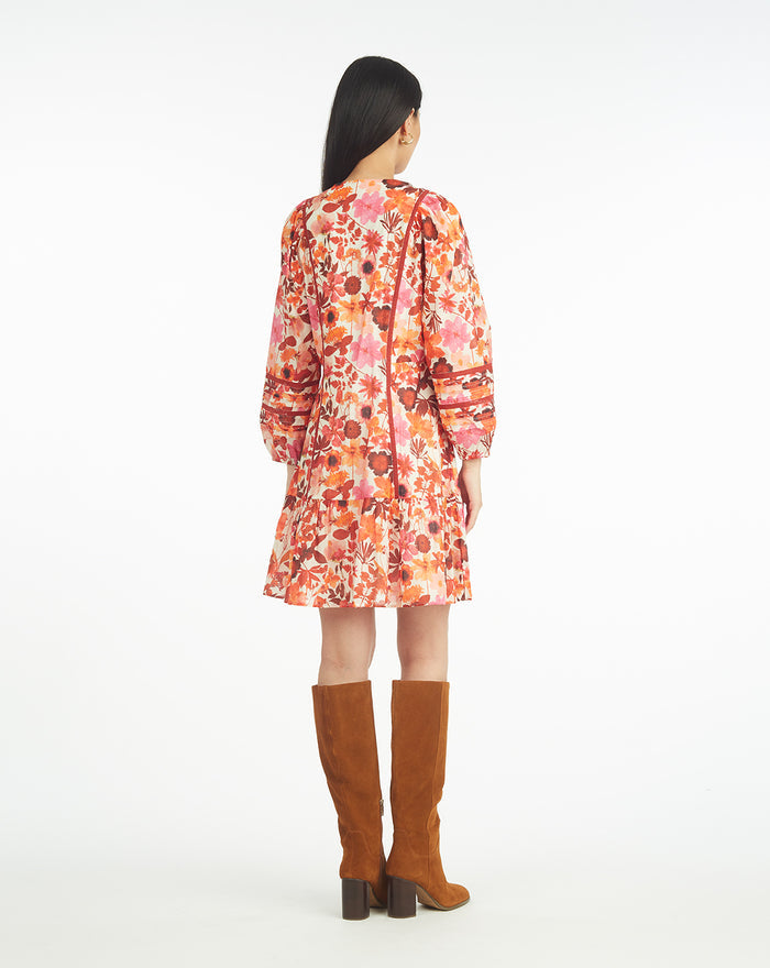 Gwen Long-Sleeve Dress in Botanical Garden