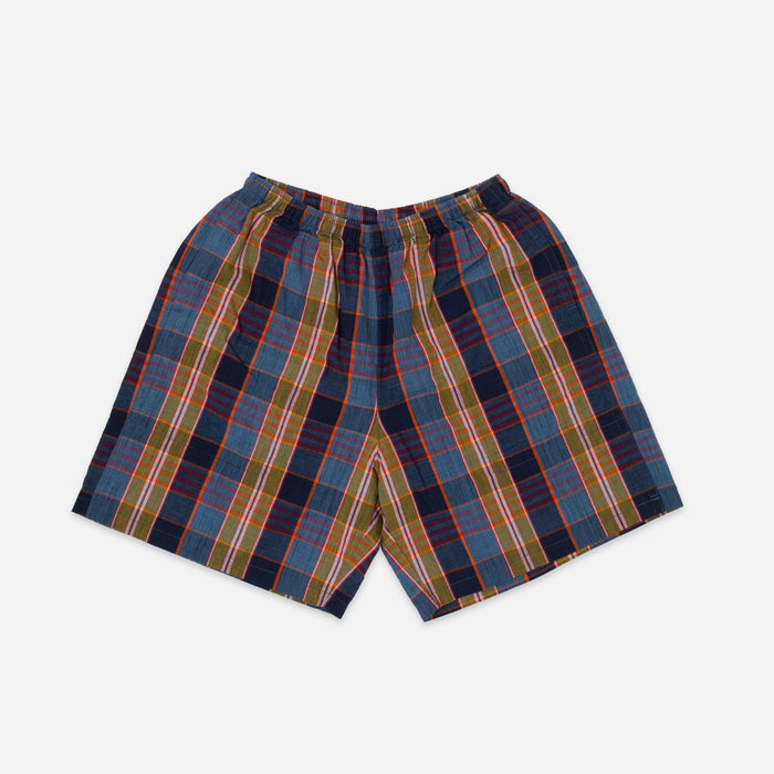 GYM MADRAS SHORTS - RED/GREEN-MIX