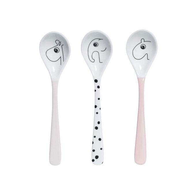 Done By Deer Happy Dots 3 Spoon Set - Powder | Koop.co.nz