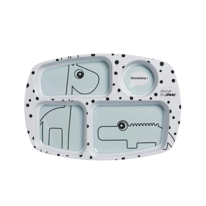 Done By Deer Happy Dots Compartment Plate – Blue | Koop.co.nz