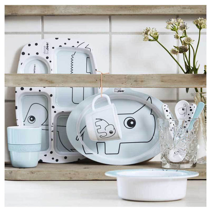 Done By Deer Happy Dots Compartment Plate – Blue | Koop.co.nz