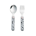 Done By Deer Happy Dots Spoon & Fork Set - Powder | Koop.co.nz