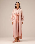 Pink Hibiscus Linen Midi Dress - OurDve