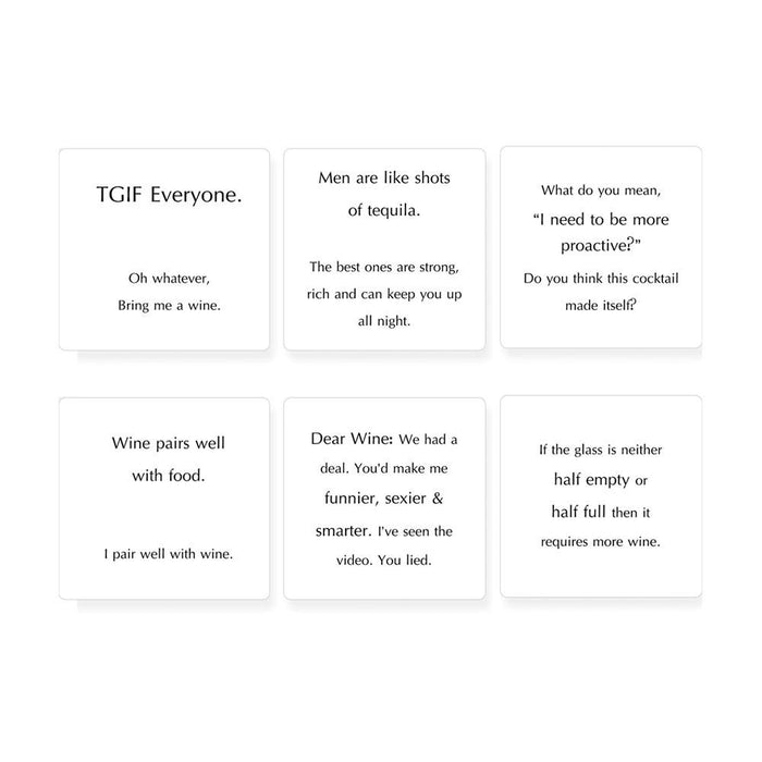 Karen Design Humorous Wine Coasters V2 – White (6pc) | Koop.co.nz