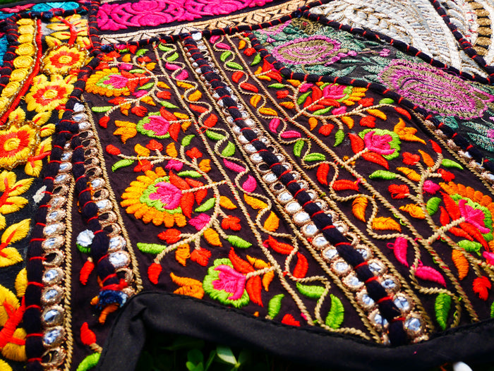 Indian Door hanging - Boho door valance | bohemian wall hanging - patchwork tapestry |  multicolor