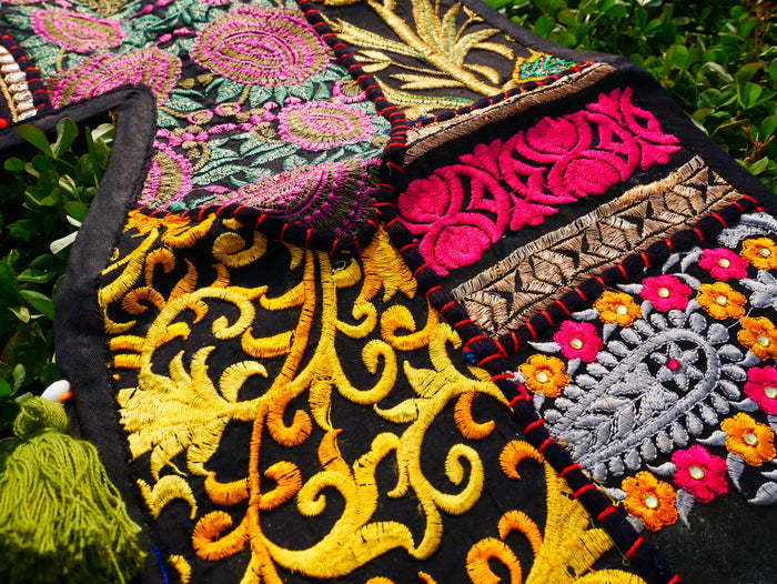 Indian Door hanging - Boho door valance | bohemian wall hanging - patchwork tapestry |  multicolor
