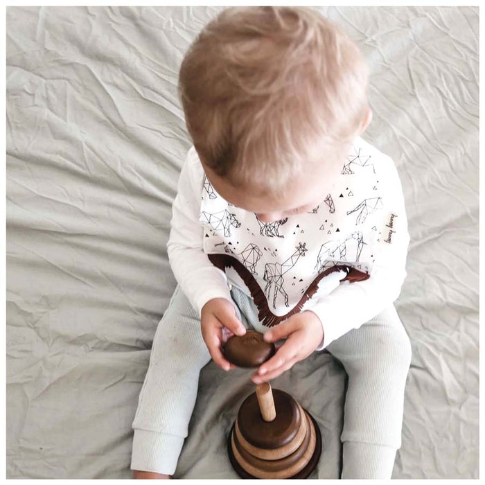 Funny Bunny Kids Indie Tassell Baby Bib – Geo Animals | Koop.co.nz