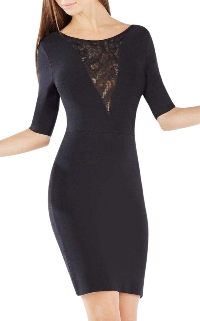 BCBGMAXAZRIA Jaydan Pointelle Trim Scoop - Back Dress - Runway Catalog
