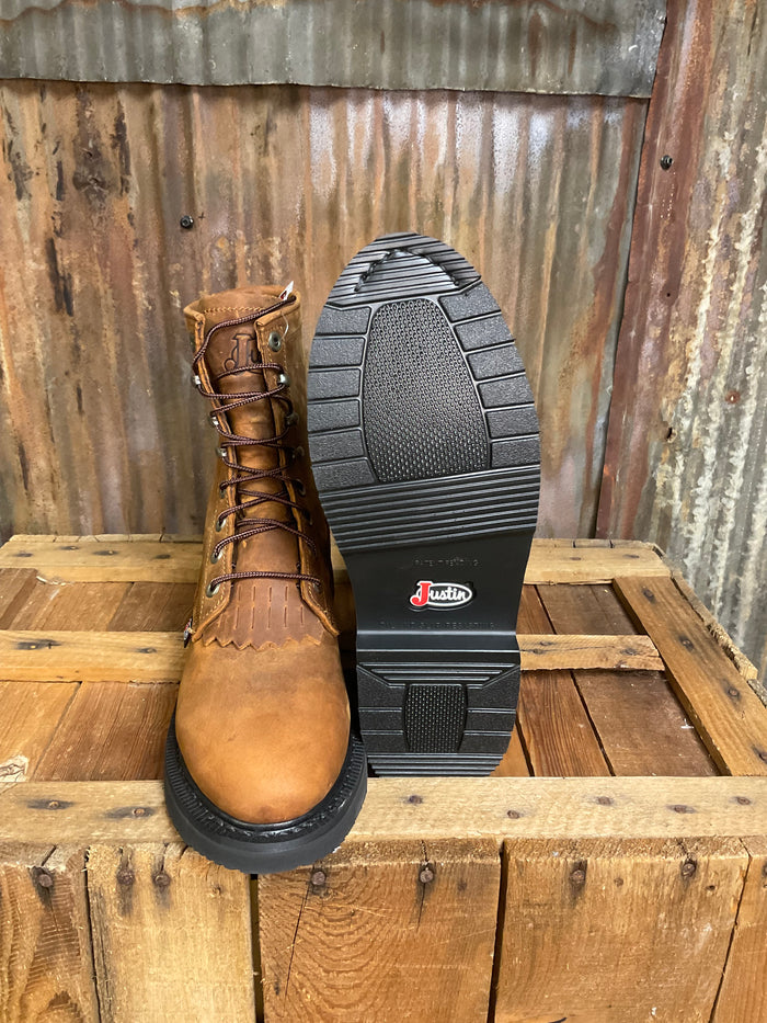 Justin Men's Leather Double Comfort 8" Work Boots