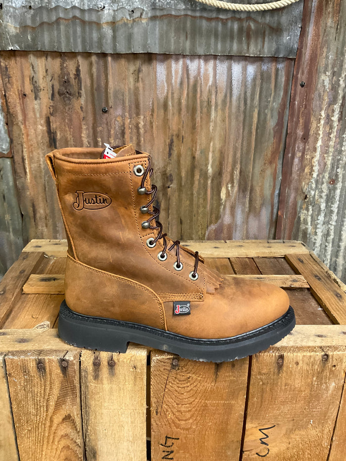 Justin Men's Leather Double Comfort 8" Work Boots