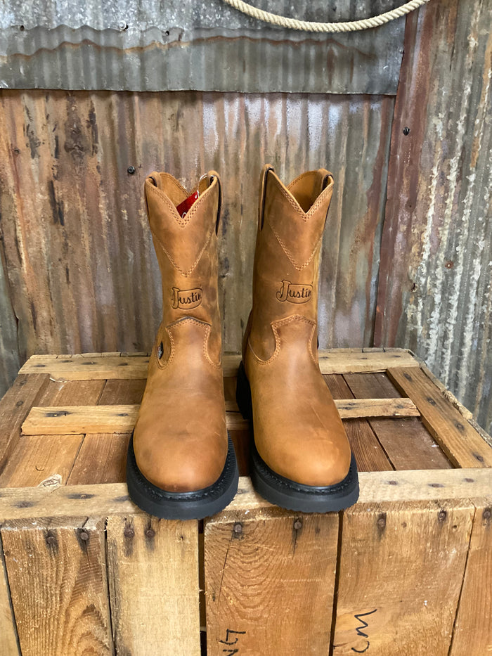 Justin Round Up Aged Bark 10" Round Toe