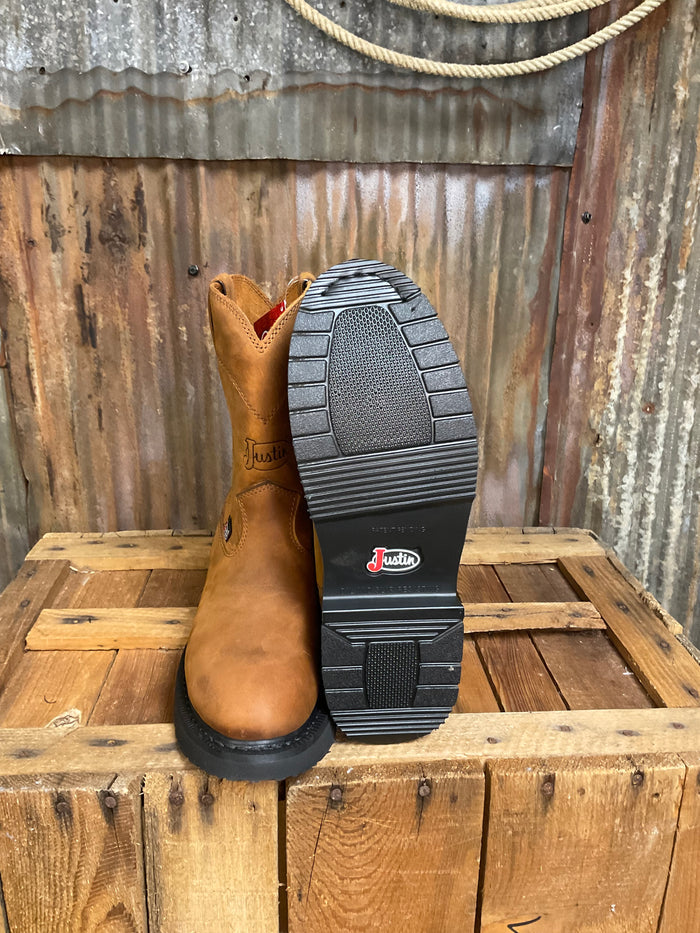 Justin Round Up Aged Bark 10" Round Toe