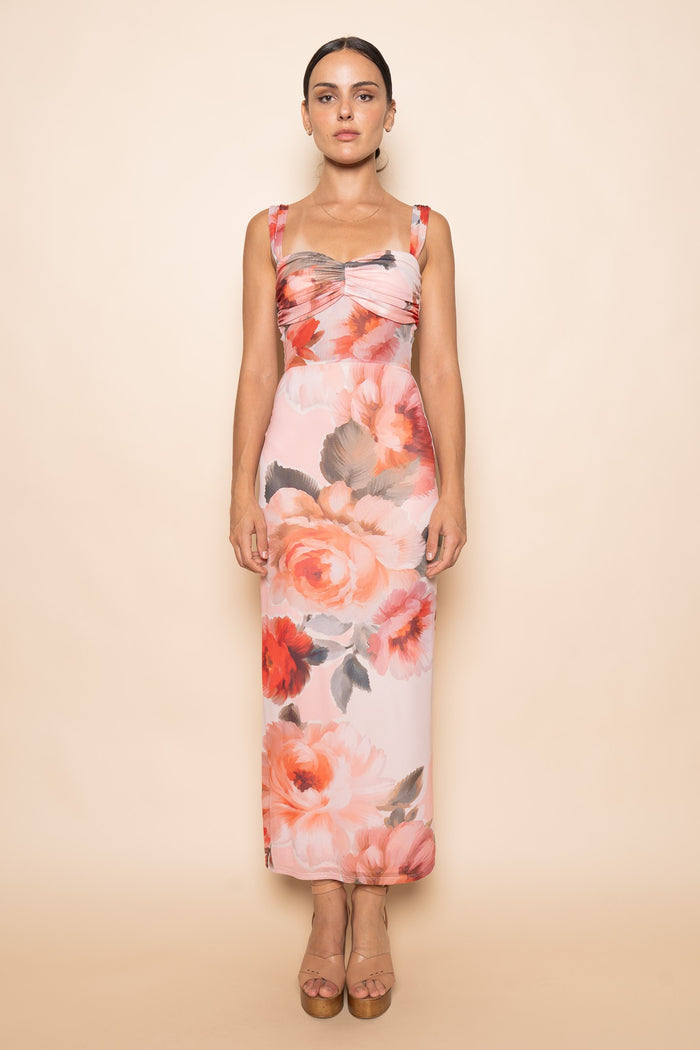 Kiara Floral Mesh Maxi Dress