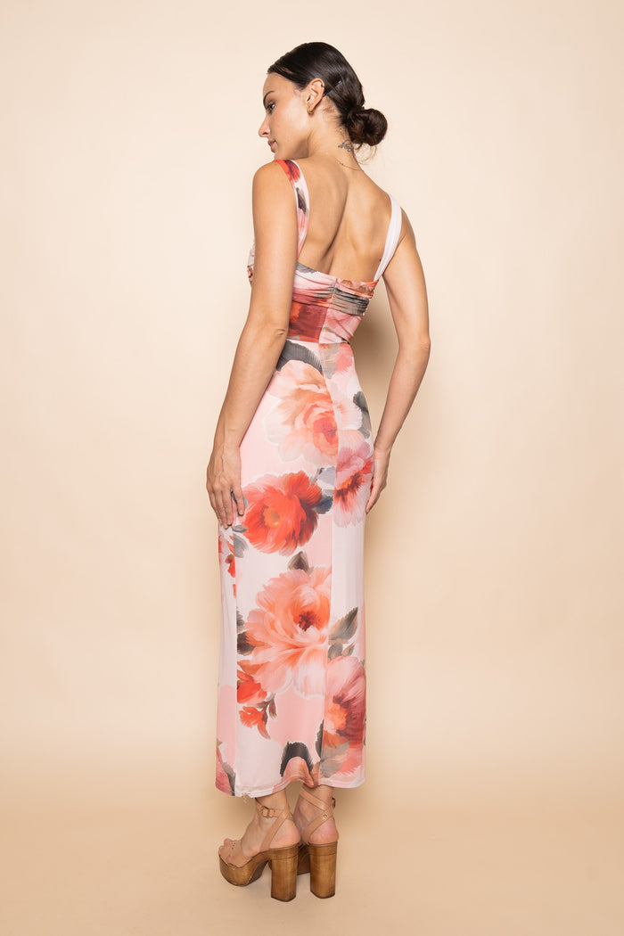 Kiara Floral Mesh Maxi Dress
