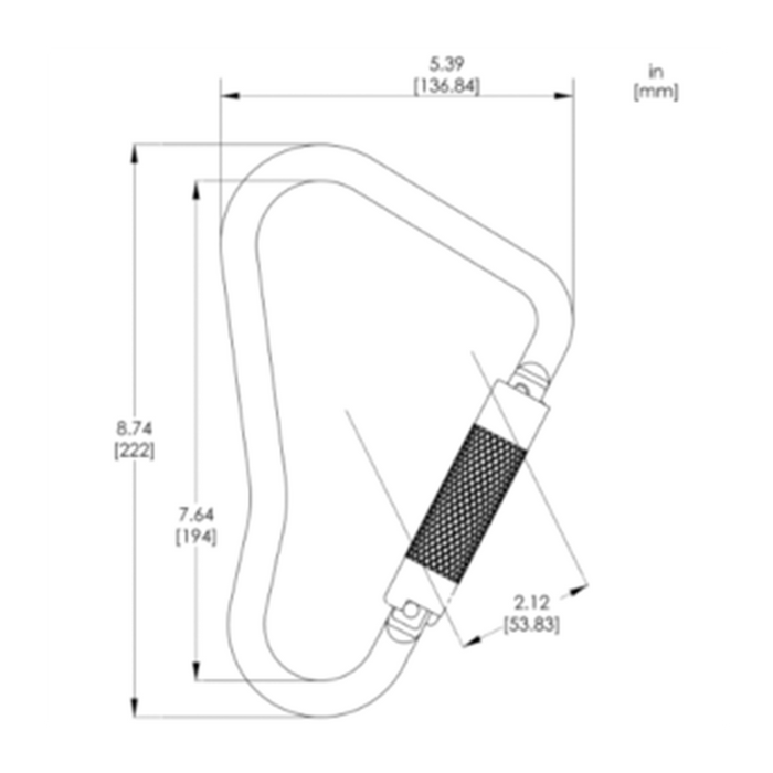 Kwiklock Scaffold Hook Square-End Carabiner, ANSI Steel