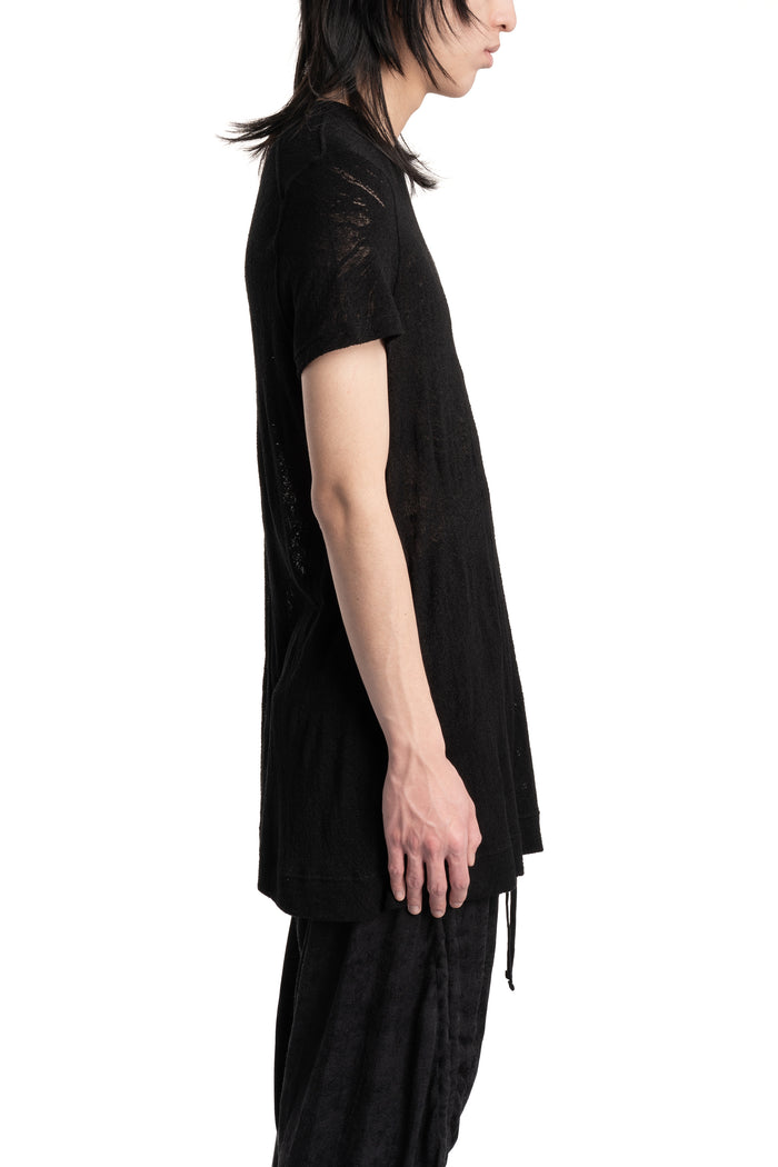 Julius_7 | SS26 - Lace Jacquard Longline T-Shirt, 937CUM6