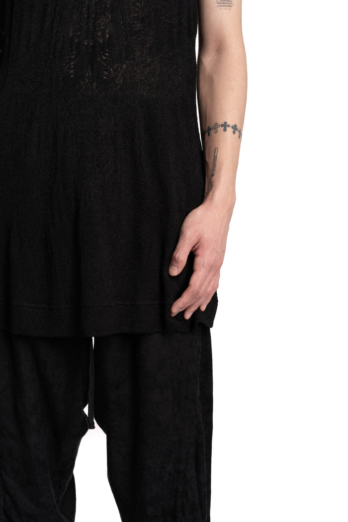 Julius_7 | SS26 - Lace Jacquard Longline T-Shirt, 937CUM6