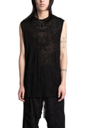 Julius_7 | SS26 - Lace Jacquard Sleevless T-Shirt, 937CUM7