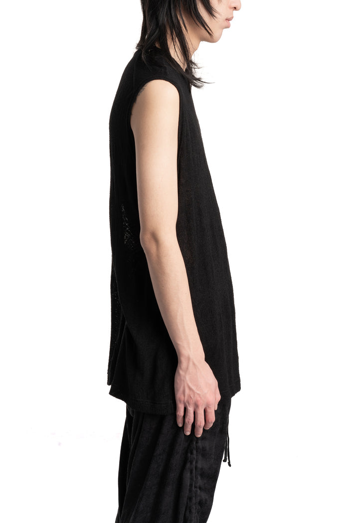 Julius_7 | SS26 - Lace Jacquard Sleevless T-Shirt, 937CUM7