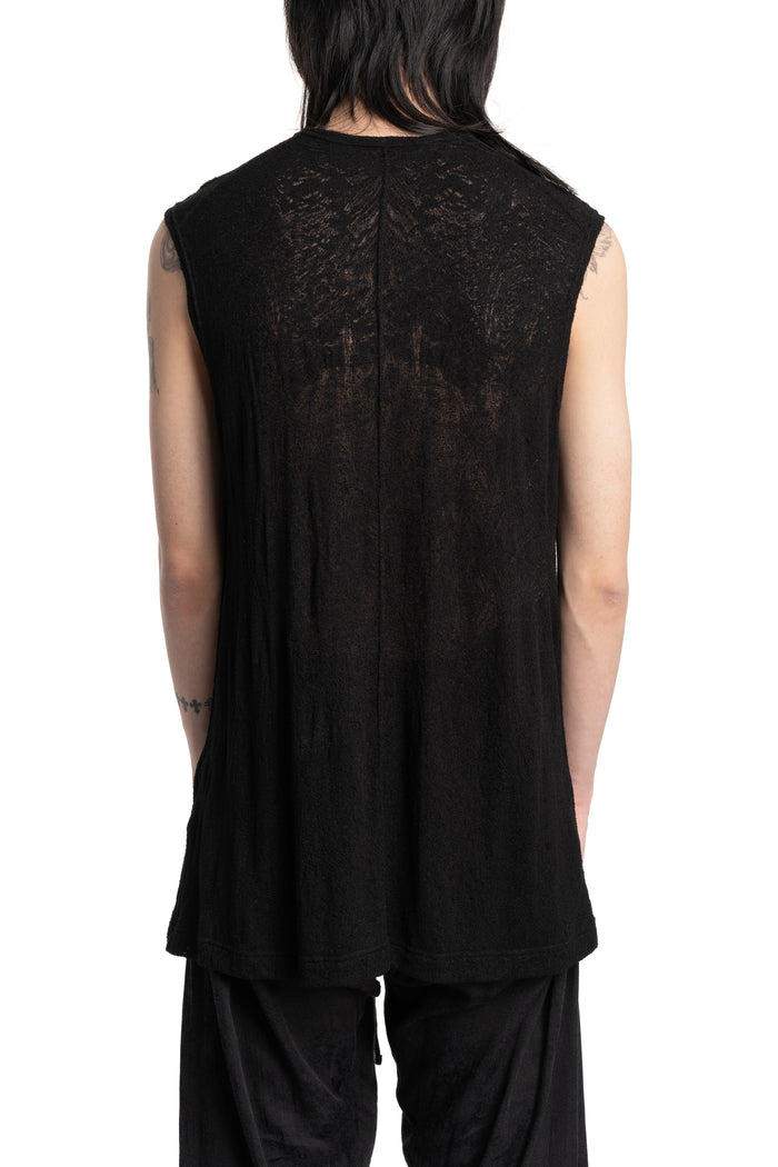 Julius_7 | SS26 - Lace Jacquard Sleevless T-Shirt, 937CUM7