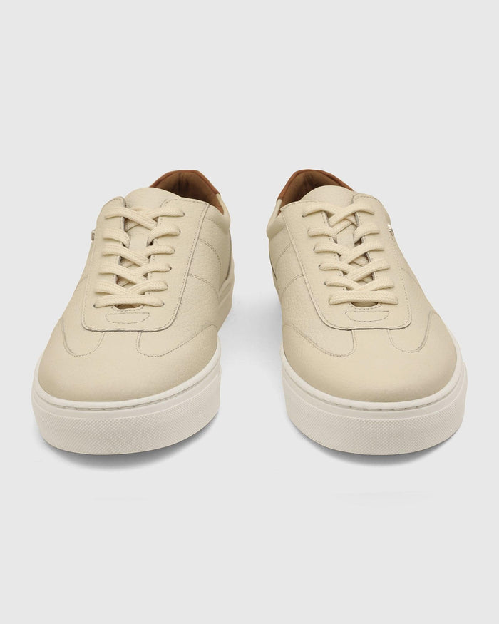 Leather Ivory White Solid Sneakers - Tablet