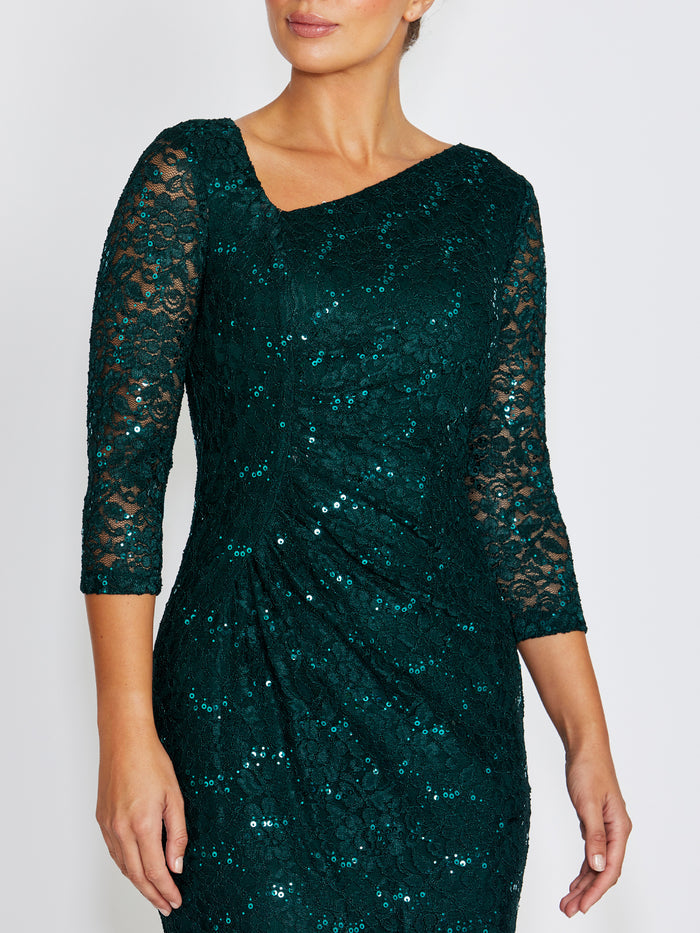 Leighton Evergreen Stretch Lace Dress