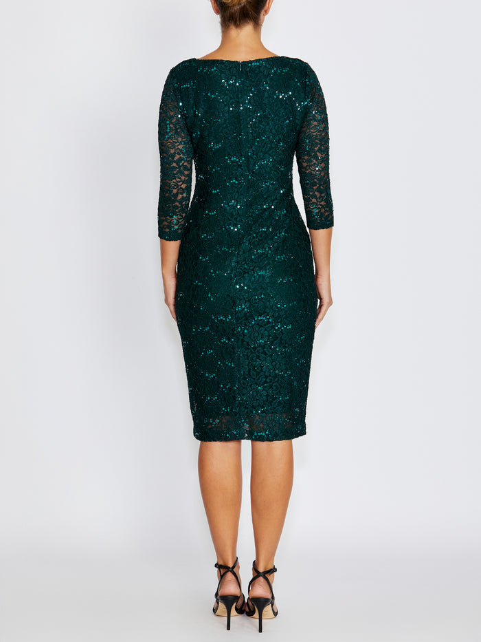 Leighton Evergreen Stretch Lace Dress