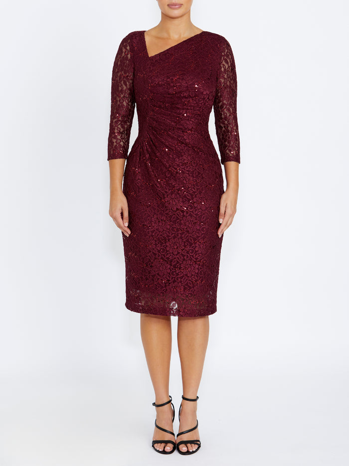 Leighton Malbec Stretch Lace Dress
