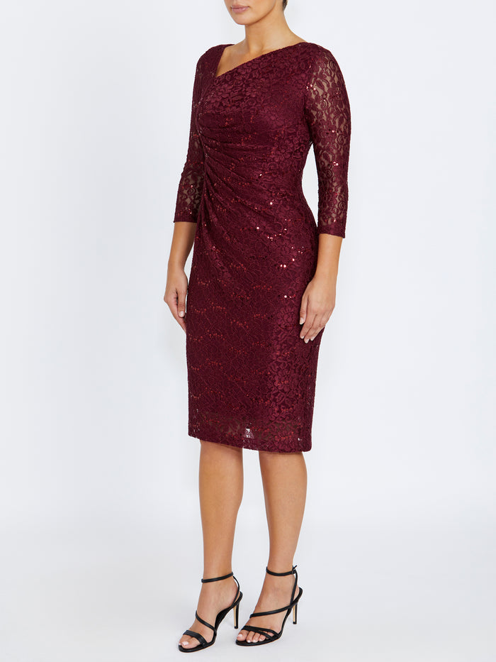 Leighton Malbec Stretch Lace Dress