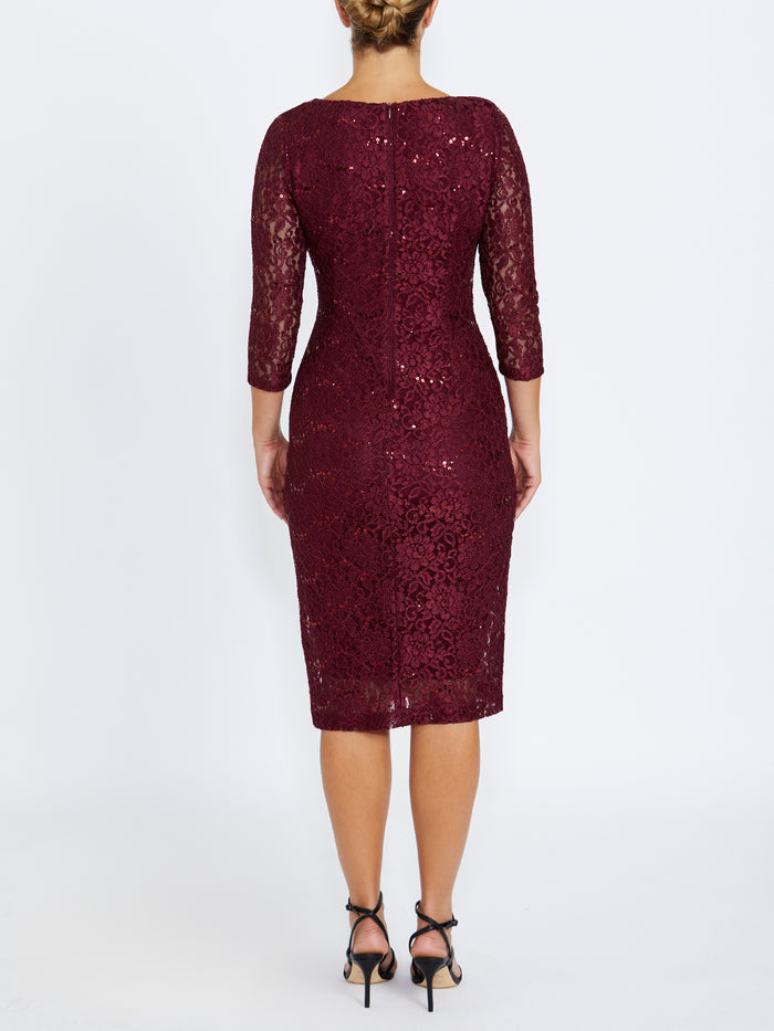Leighton Malbec Stretch Lace Dress